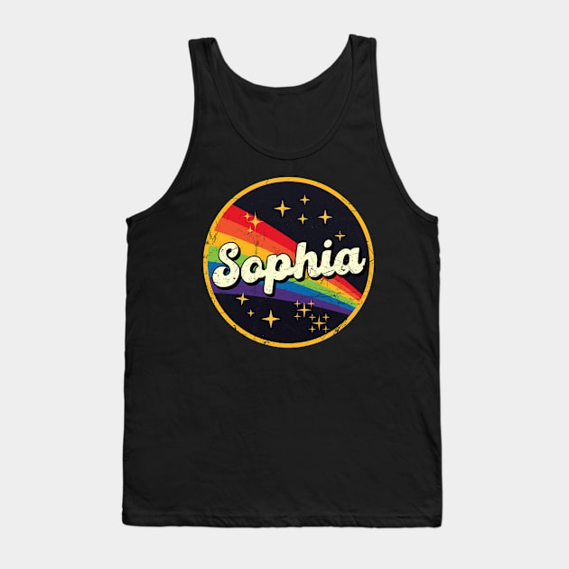 Sophia // Rainbow In Space Vintage Grunge-Style Tank Top by LMW Art